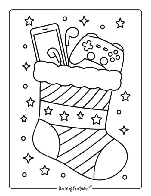 Gifts for a Teen Christmas Coloring Page