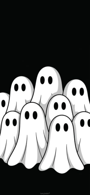 Group of Ghosts Halloween Wallpaper