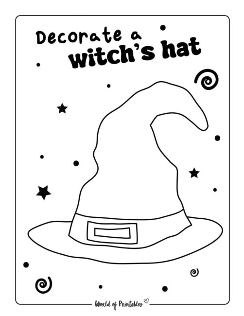 Halloween Worksheet Witch's Hat Printable