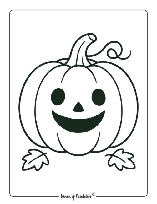 Happy Face pumpkin coloring page