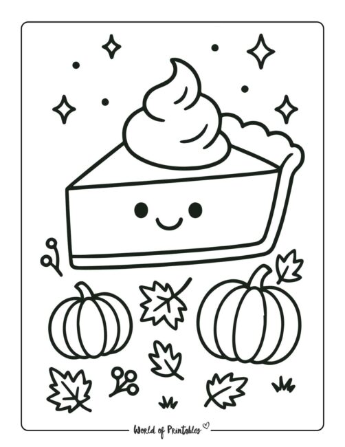 Happy Pie Thanksgiving Coloring Picture