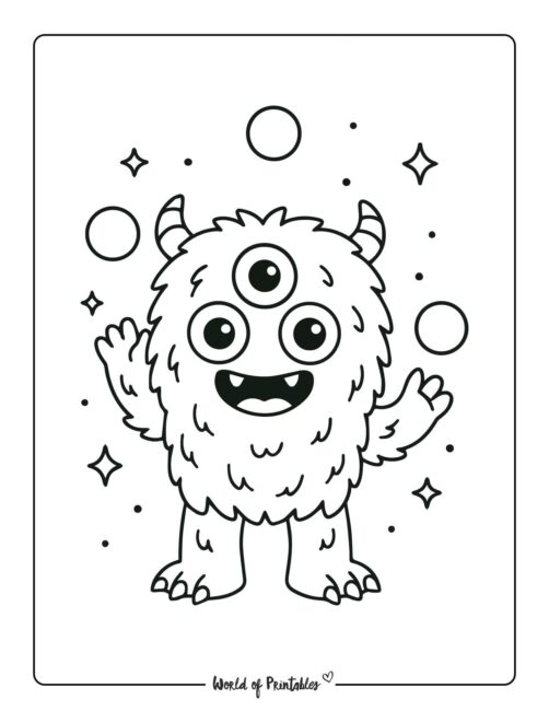 Juggling Monster Coloring Pages