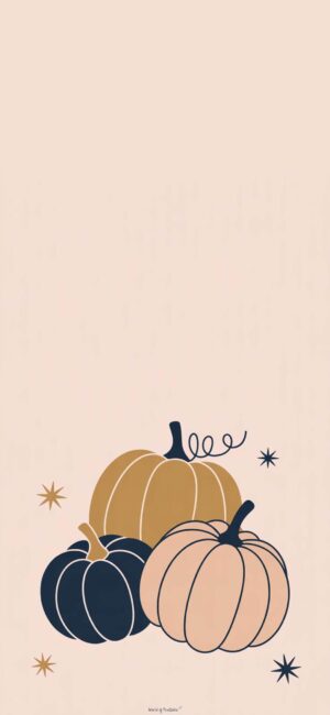 Minimalist Pumpkins Halloween Wallpaper