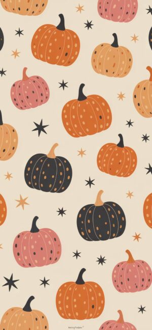 Pastel Pumpkin aesthetic Halloween wallpaper