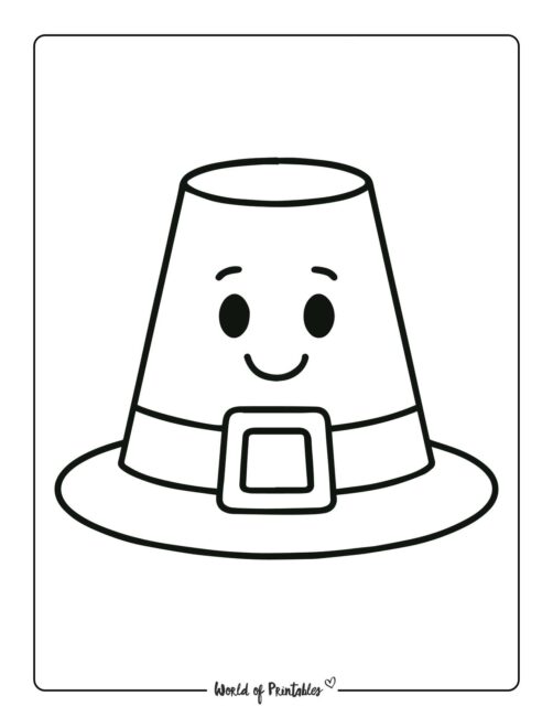 Pilgrim Hat Thanksgiving Coloring Page
