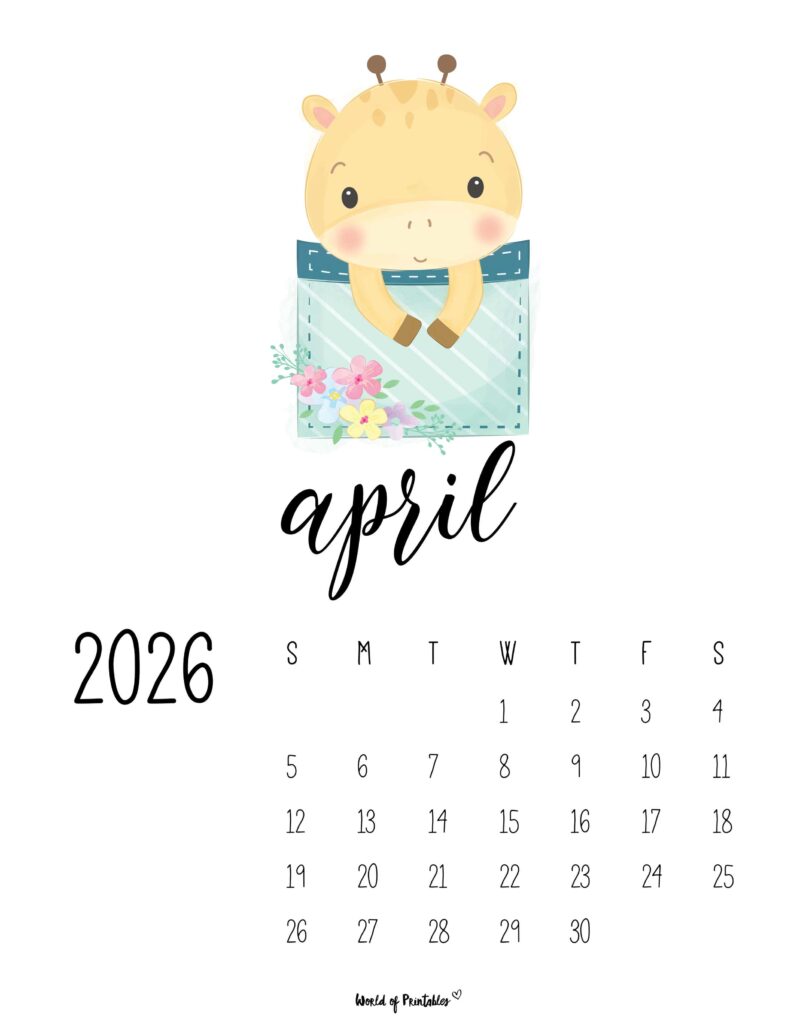 Printable April 2026 Calendar Design 38