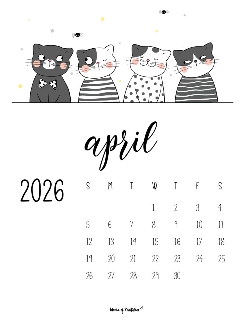 Printable April 2026 Calendar Design 40