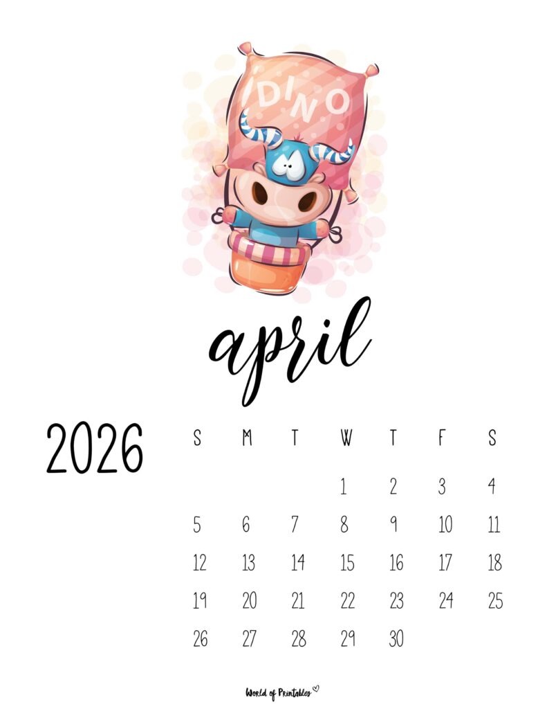 Printable April 2026 Calendar Design 41