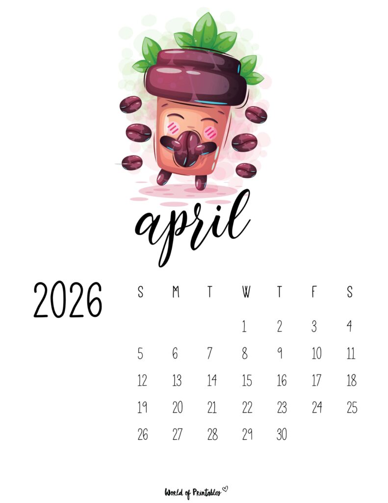 Printable April 2026 Calendar Design 44