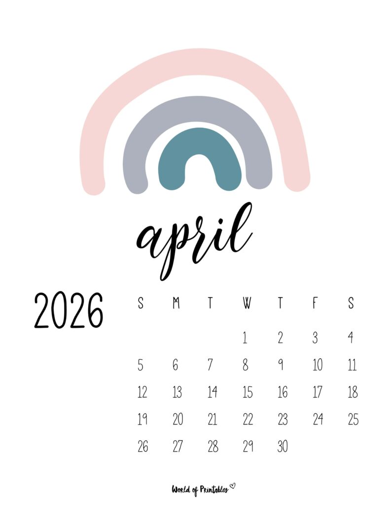 Printable April 2026 Calendar Design 51