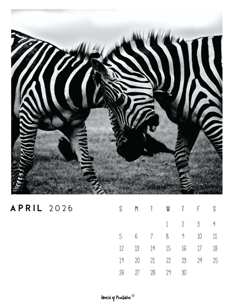 Printable April 2026 Calendar Design 56