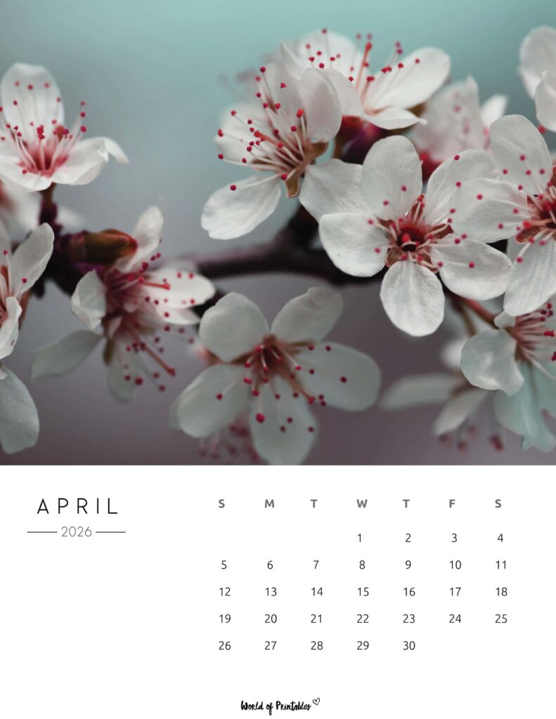 Printable April 2026 Calendar Design 57