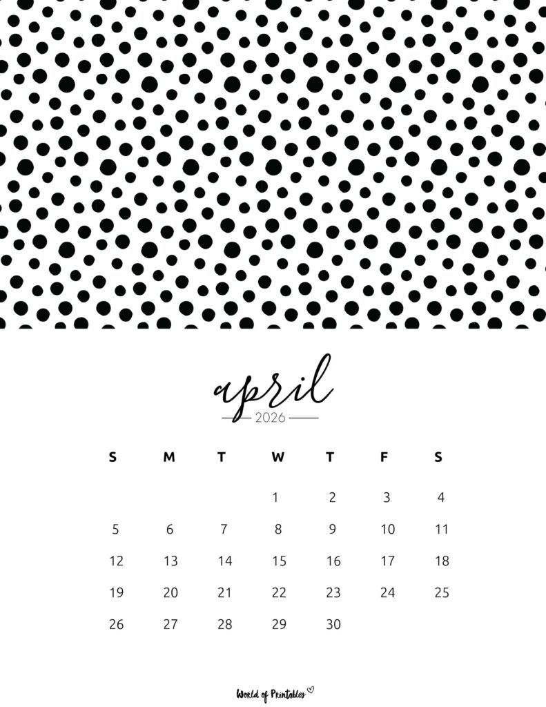 Printable April 2026 Calendar Design 61