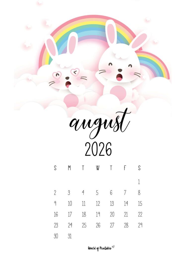 Printable August 2026 Calendar Design 32