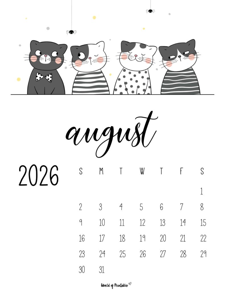 Printable August 2026 Calendar Design 40