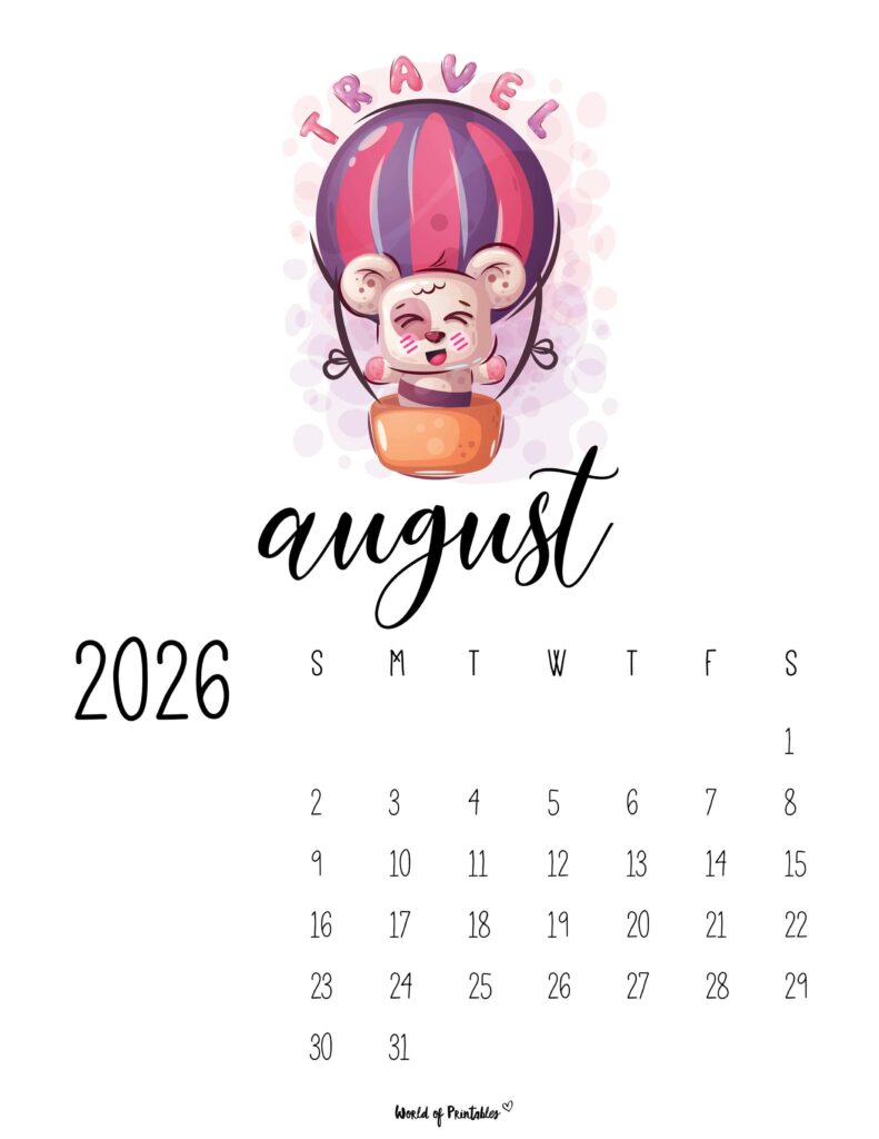 Printable August 2026 Calendar Design 41