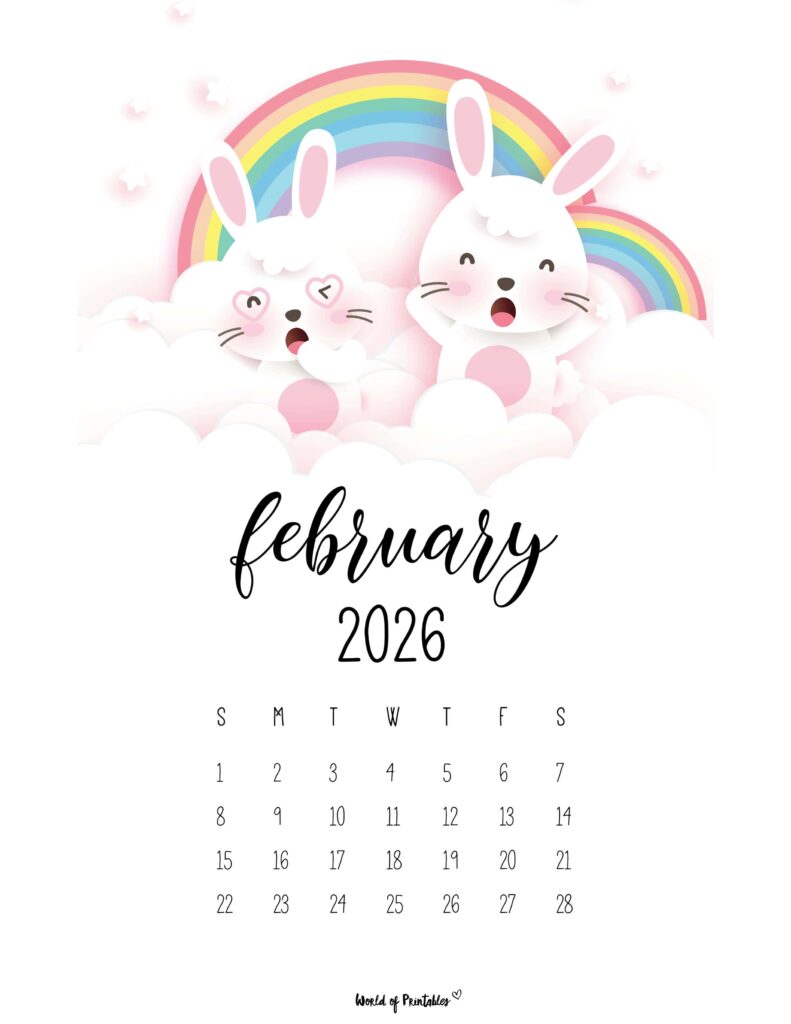 Printable February 2026 Calendar Design 32