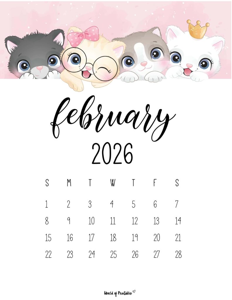 Printable February 2026 Calendar Design 33