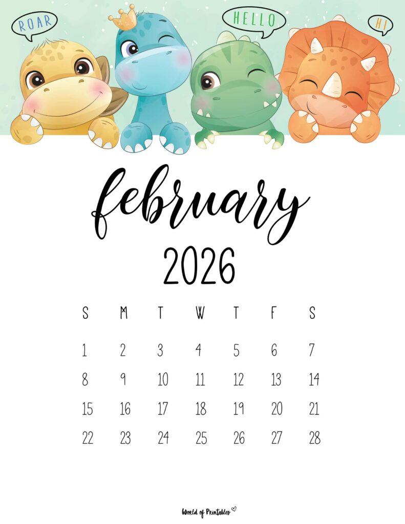 Printable February 2026 Calendar Design 35