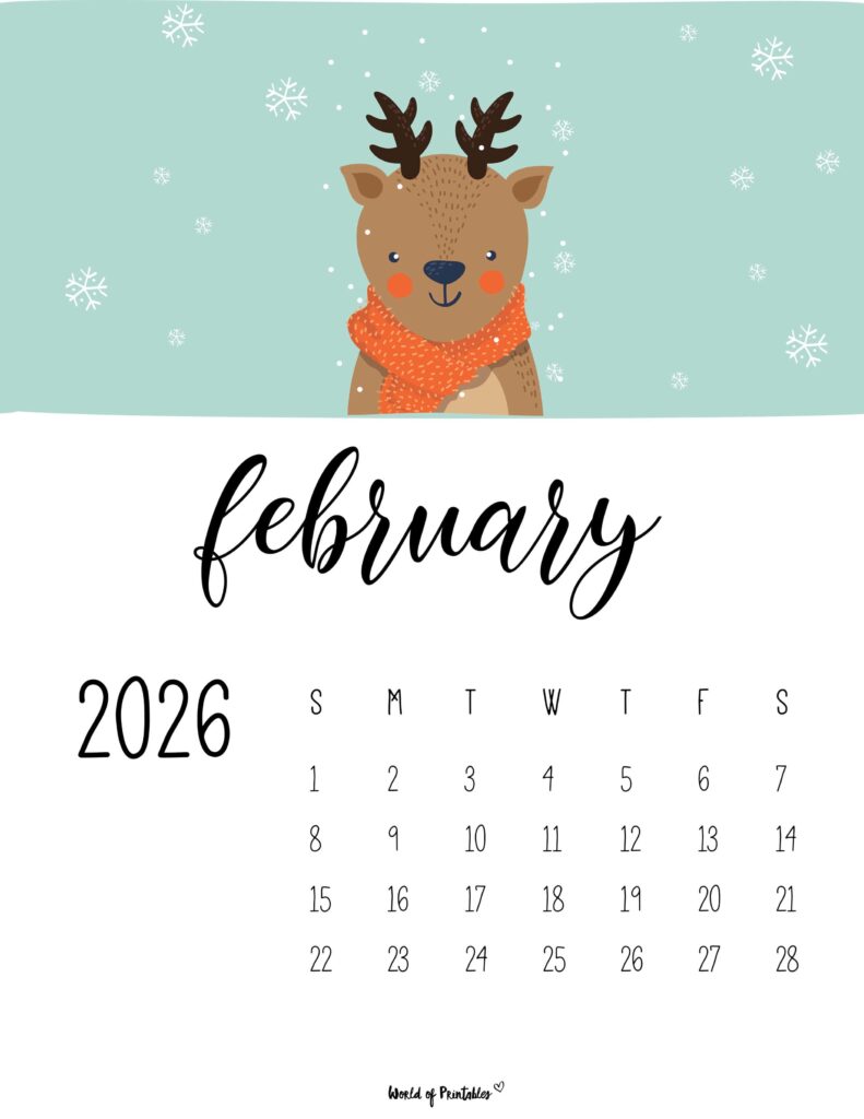 Printable February 2026 Calendar Design 36