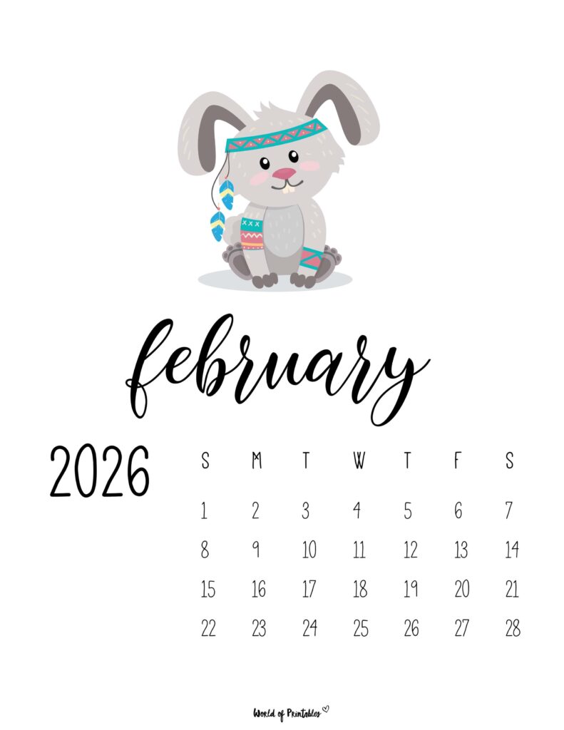 Printable February 2026 Calendar Design 37