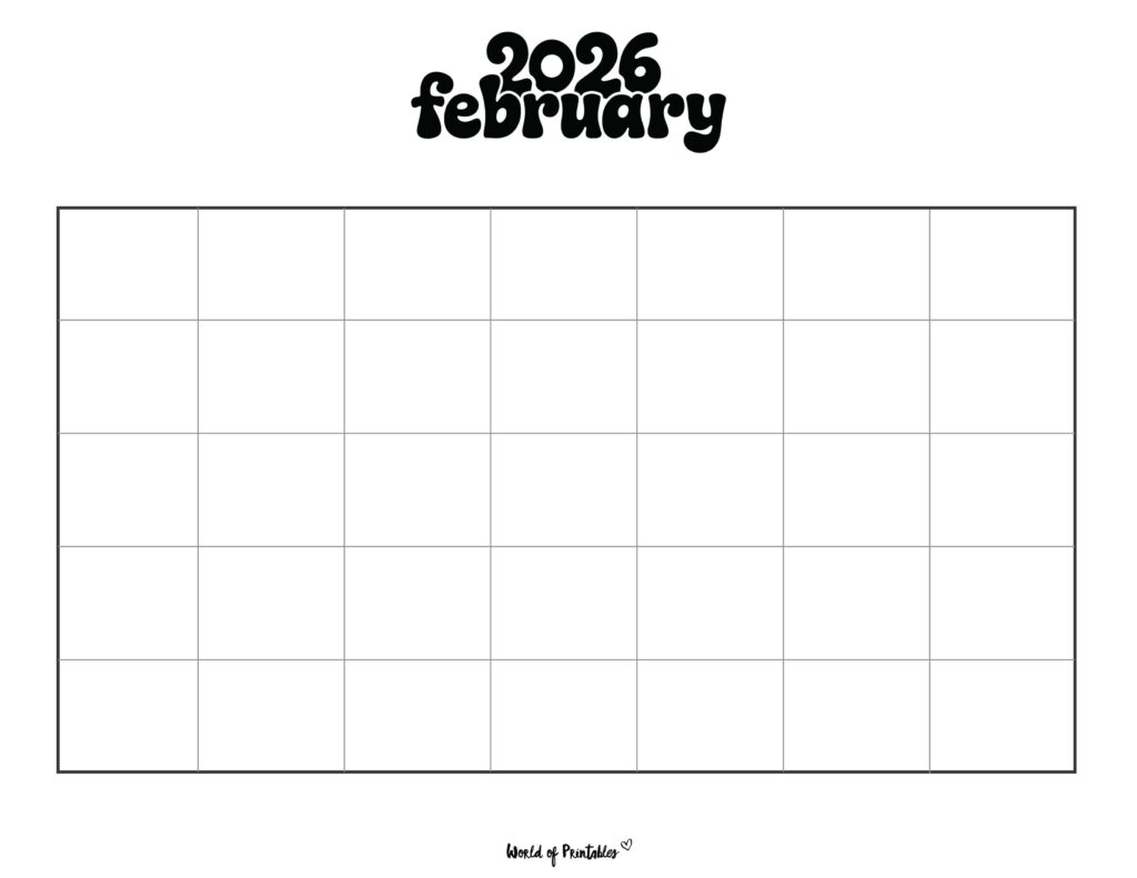 Printable February 2026 Calendar Design 371