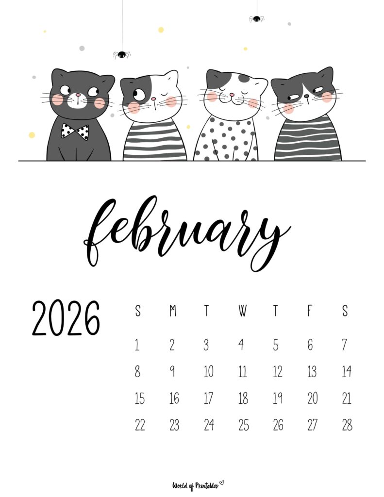 Printable February 2026 Calendar Design 40