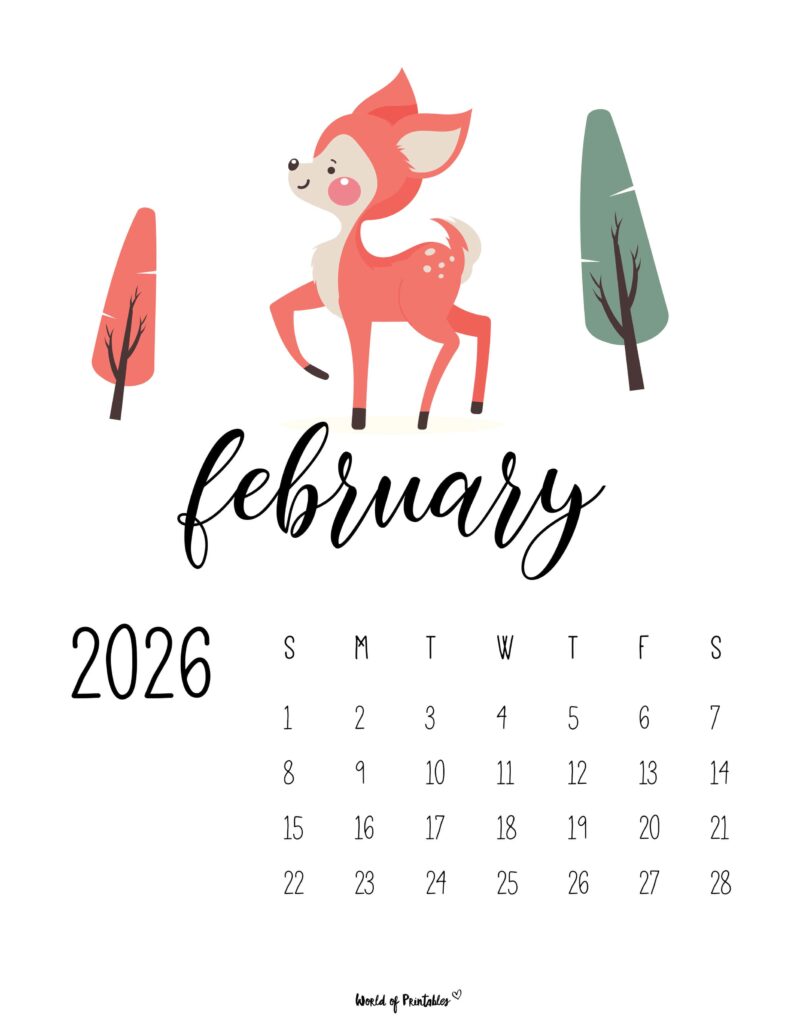 Printable February 2026 Calendar Design 42
