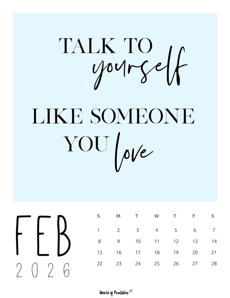 Printable February 2026 Calendar Design 60
