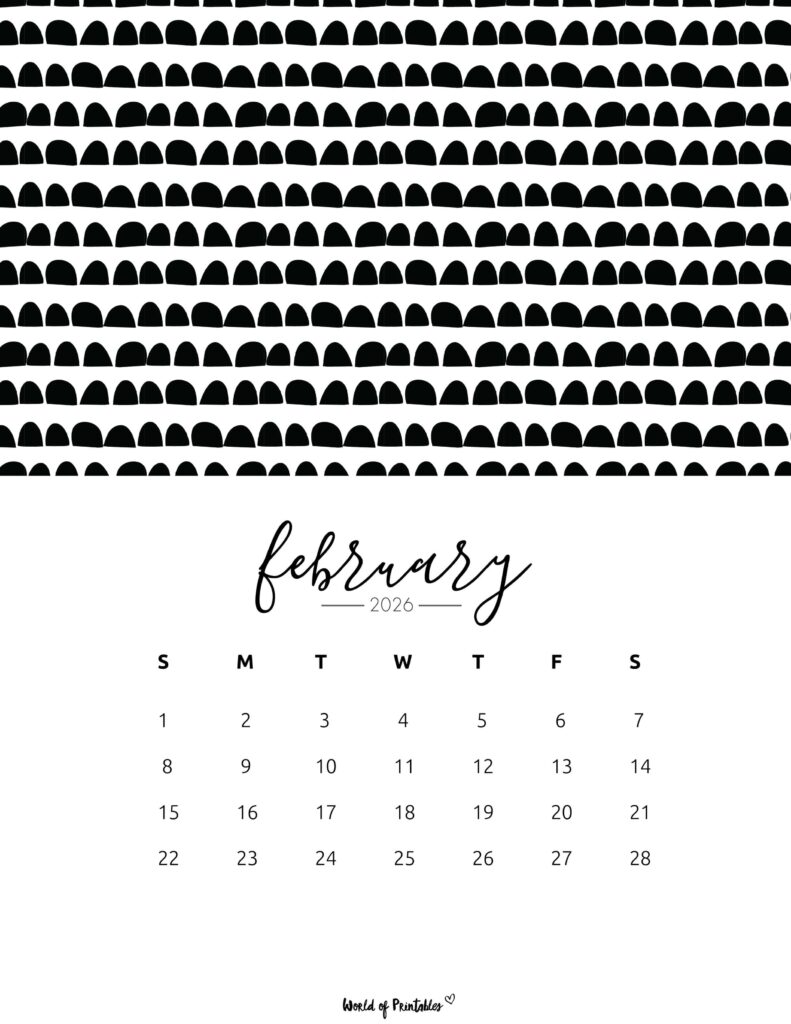 Printable February 2026 Calendar Design 61