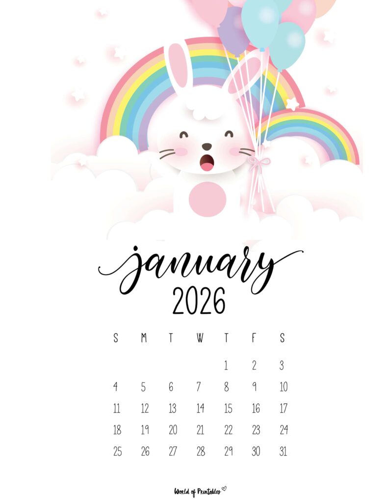 Printable January 2026 Calendar Design 32