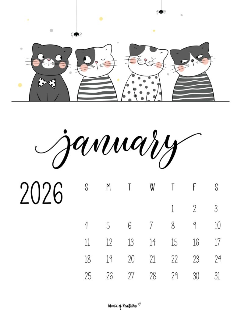 Printable January 2026 Calendar Design 40