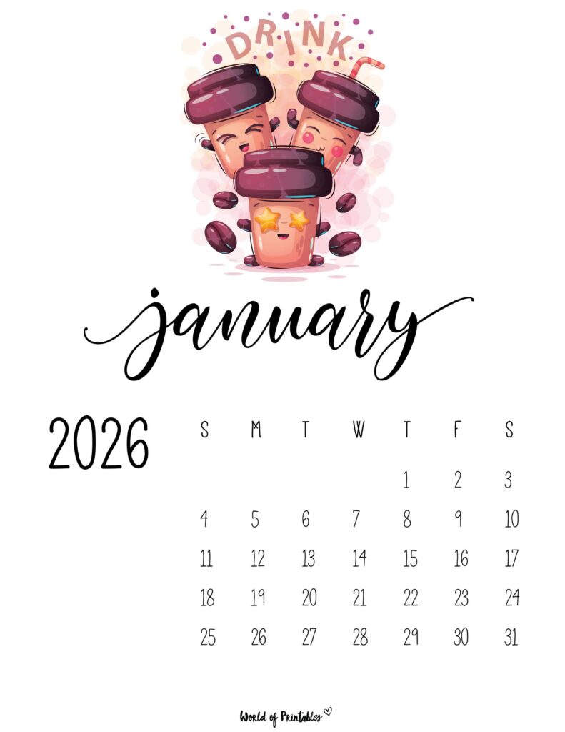 Printable January 2026 Calendar Design 44