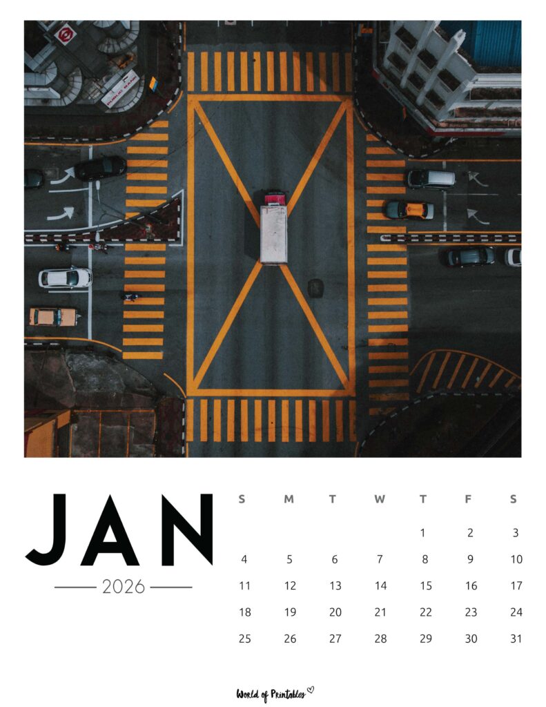 Printable January 2026 Calendar Design 58