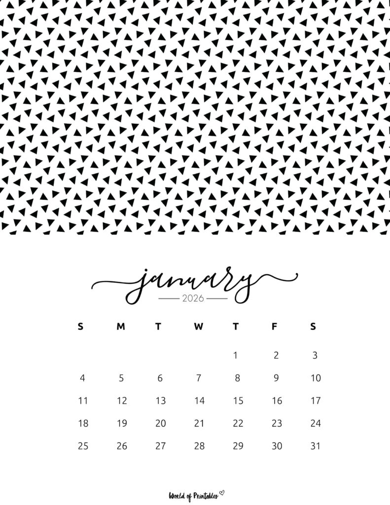 Printable January 2026 Calendar Design 61