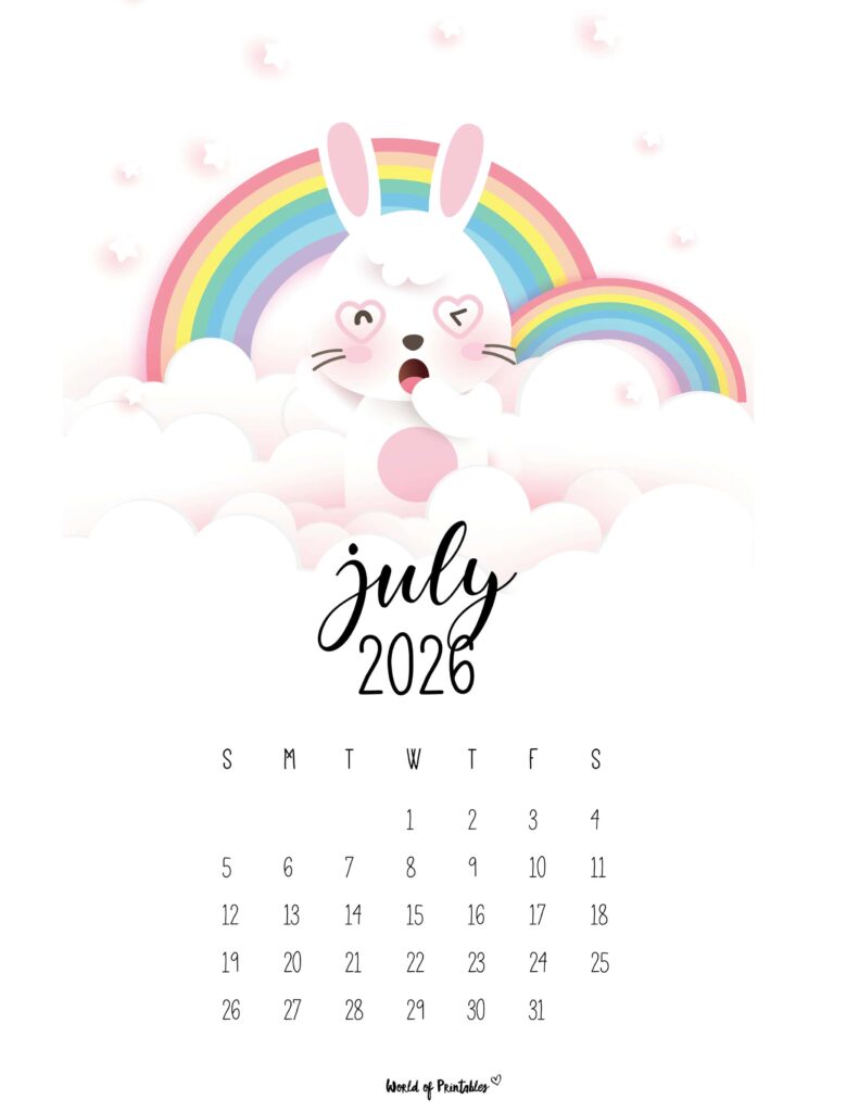 Printable July 2026 Calendar Design 32