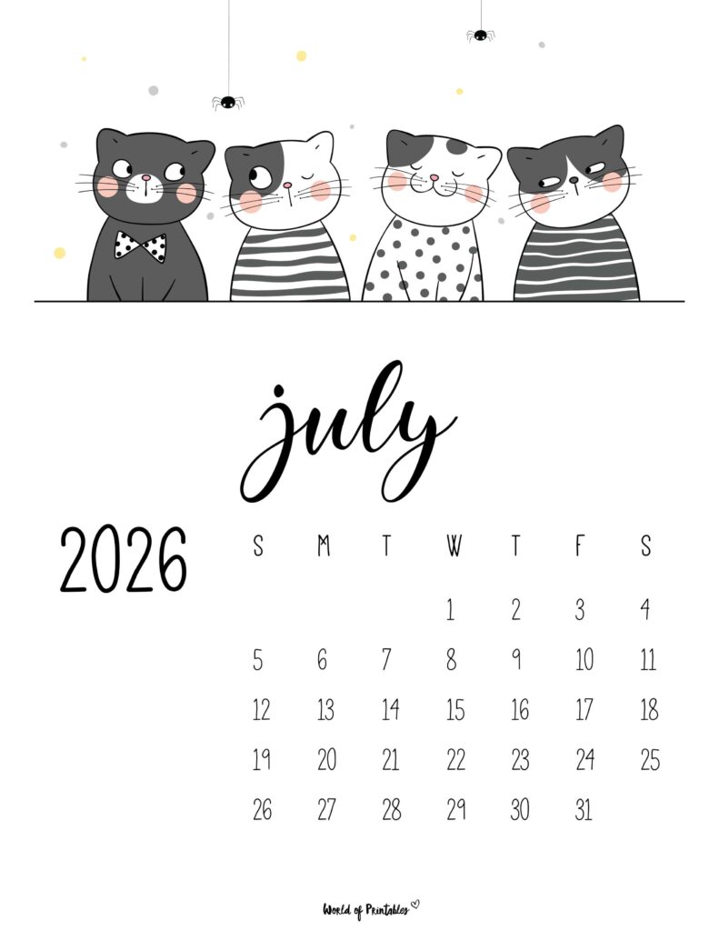 Printable July 2026 Calendar Design 40