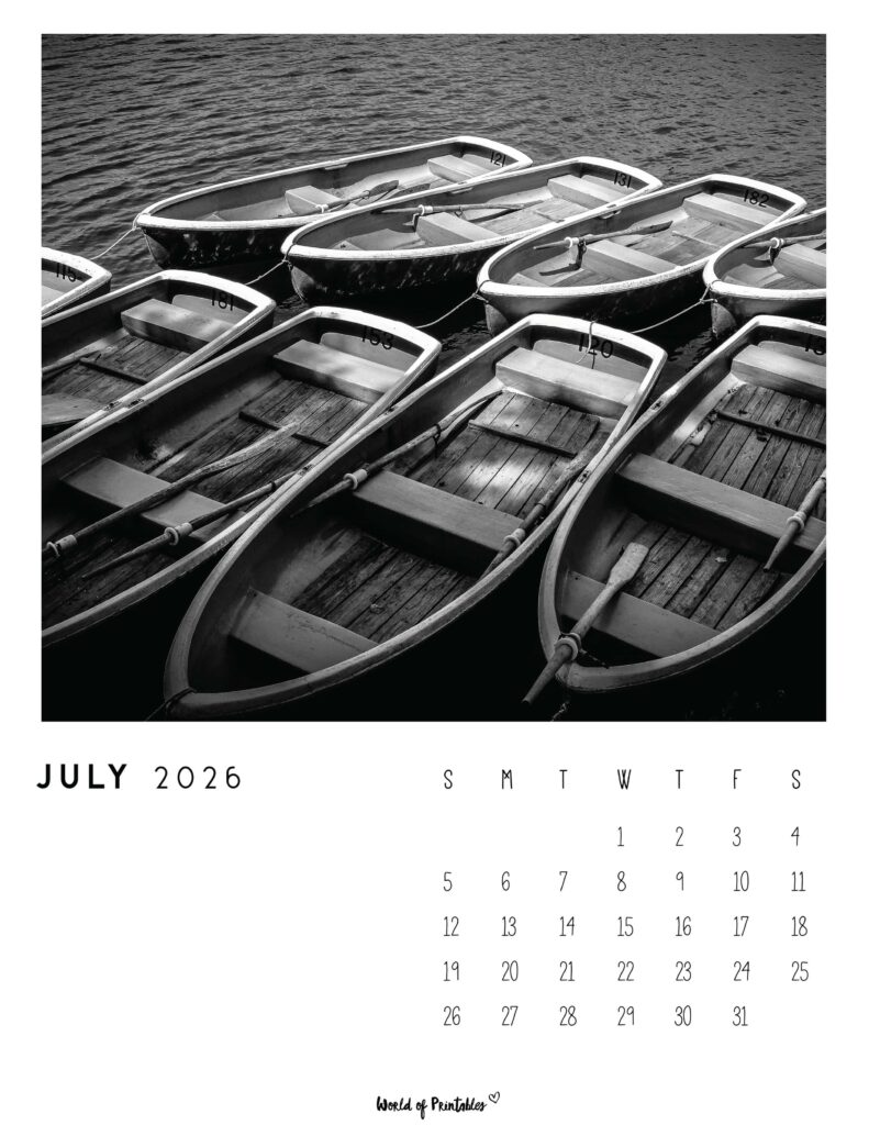 Printable July 2026 Calendar Design 56