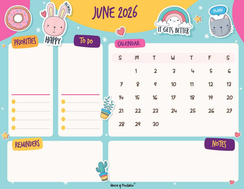 Printable June 2026 Calendar Design 110