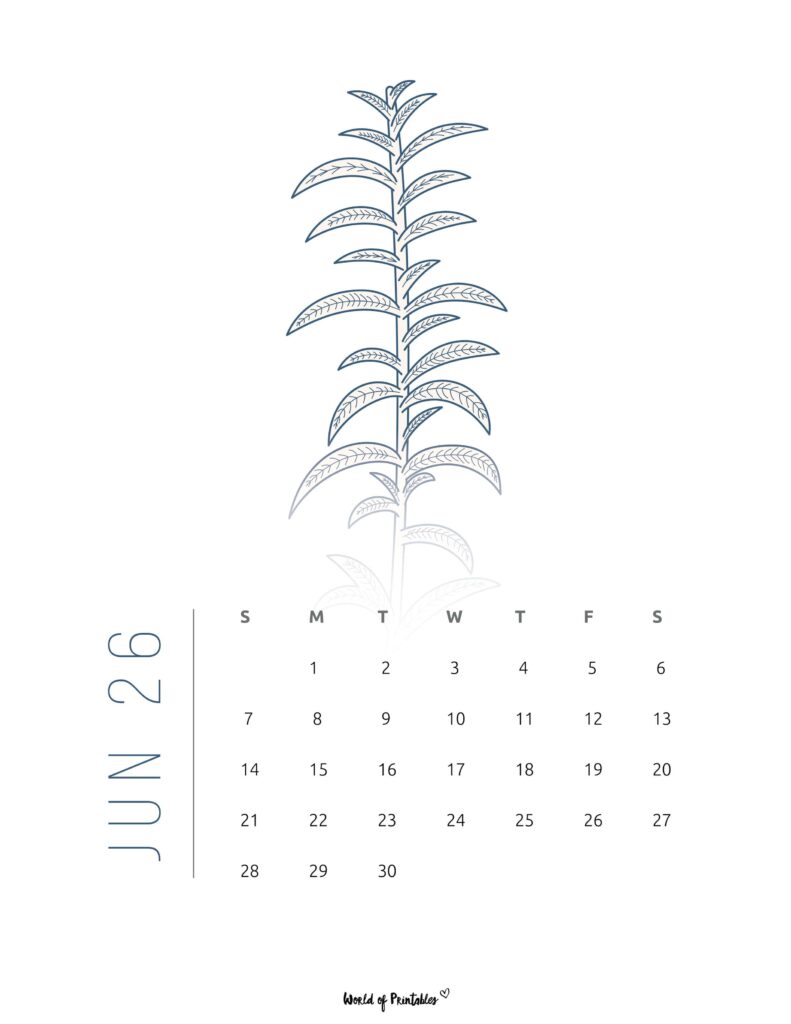 Printable June 2026 Calendar Design 17