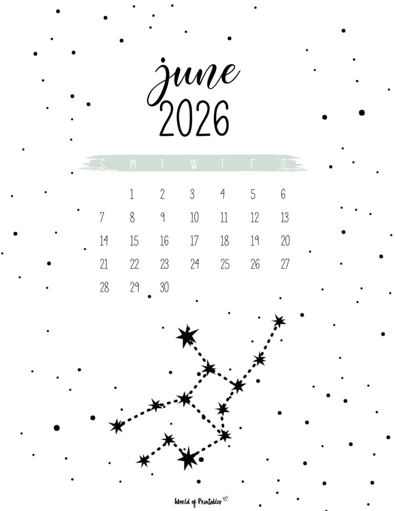 Printable June 2026 Calendar Design 24
