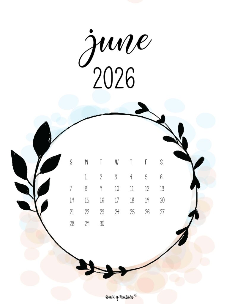Printable June 2026 Calendar Design 27 alt