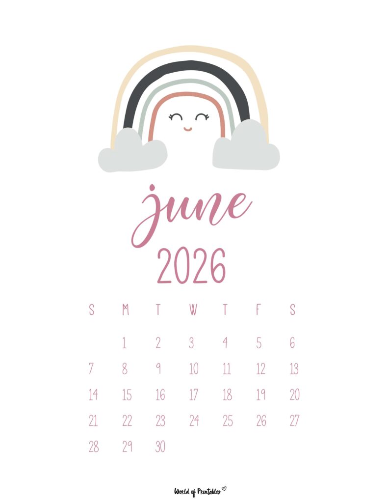 Printable June 2026 Calendar Design 34