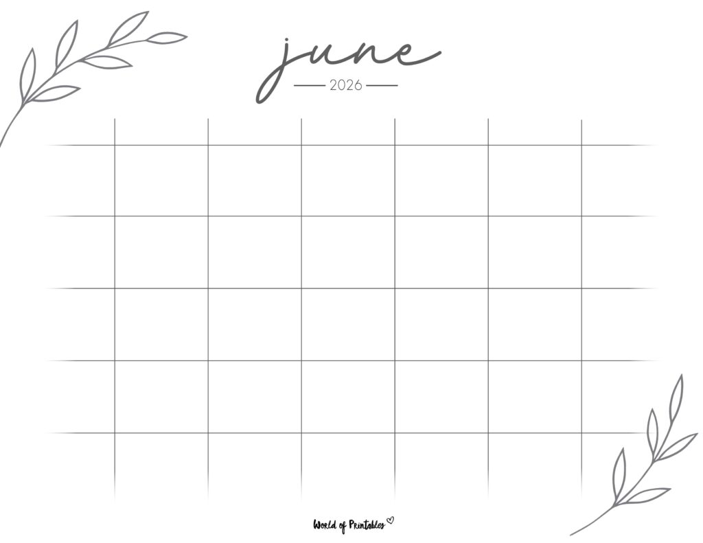 Printable June 2026 Calendar Design 367