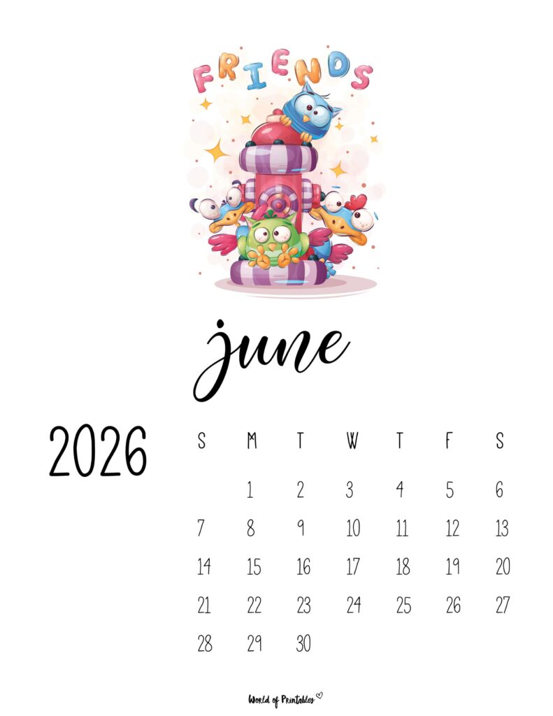 Printable June 2026 Calendar Design 43