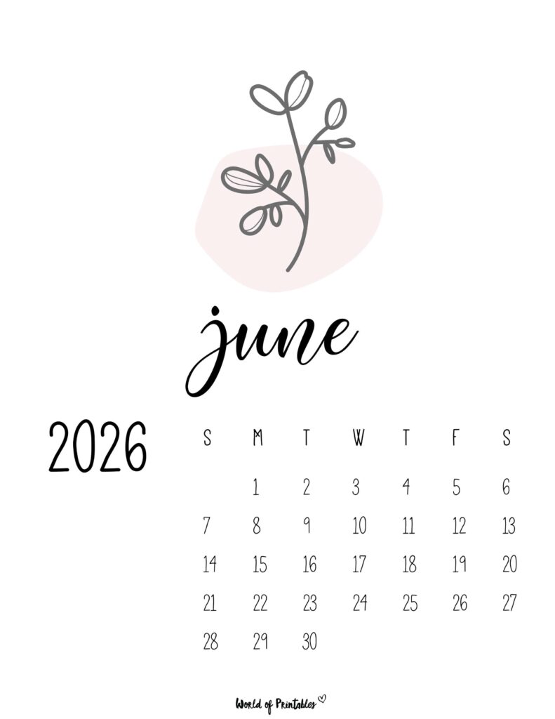 Printable June 2026 Calendar Design 46