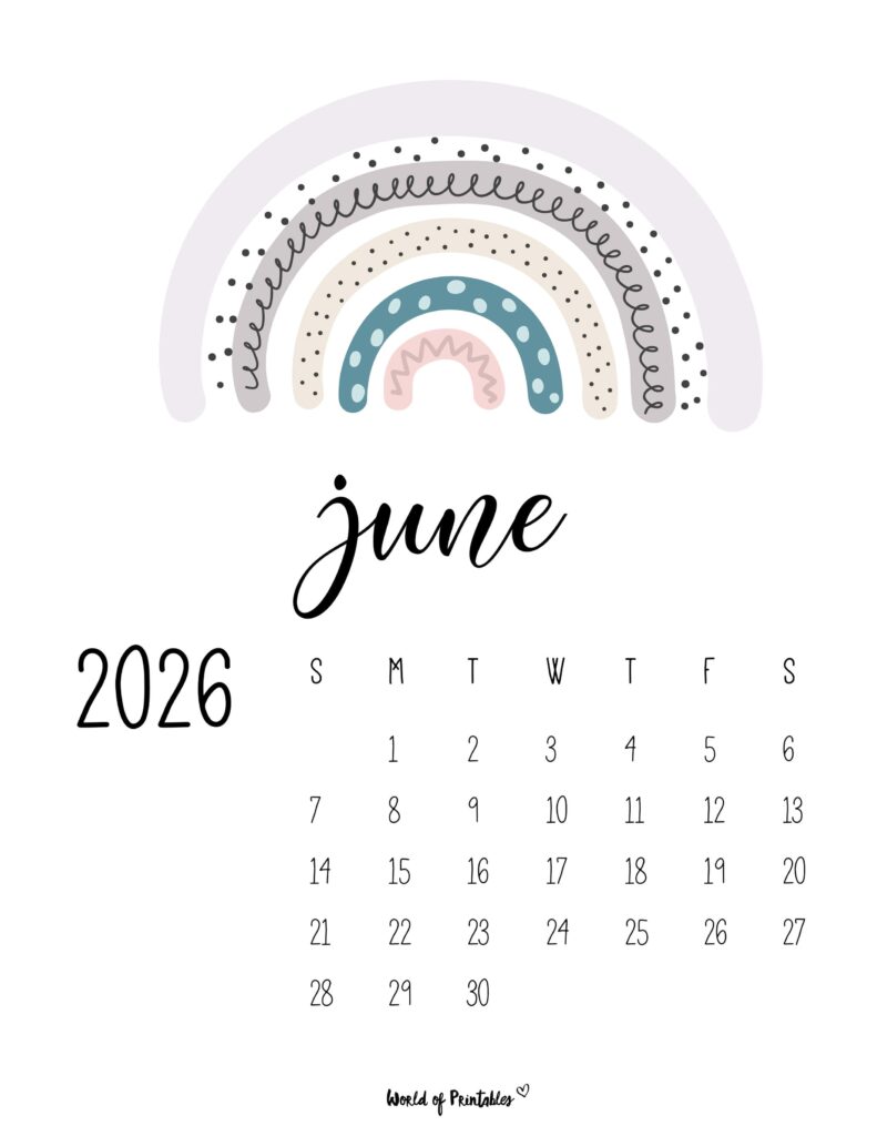 Printable June 2026 Calendar Design 51
