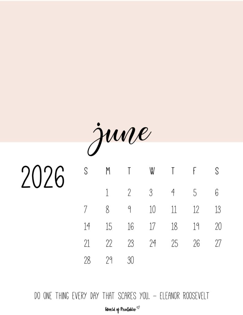 Printable June 2026 Calendar Design 54