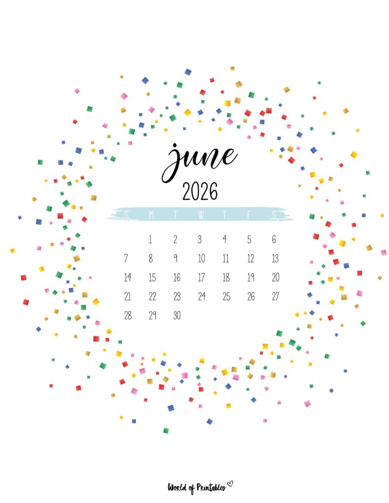 Printable June 2026 Calendar Design 6