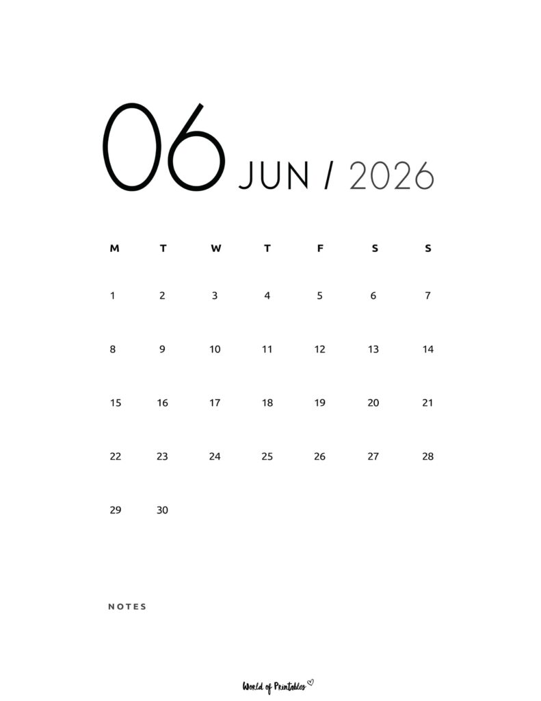 Printable June 2026 Calendar Design 69